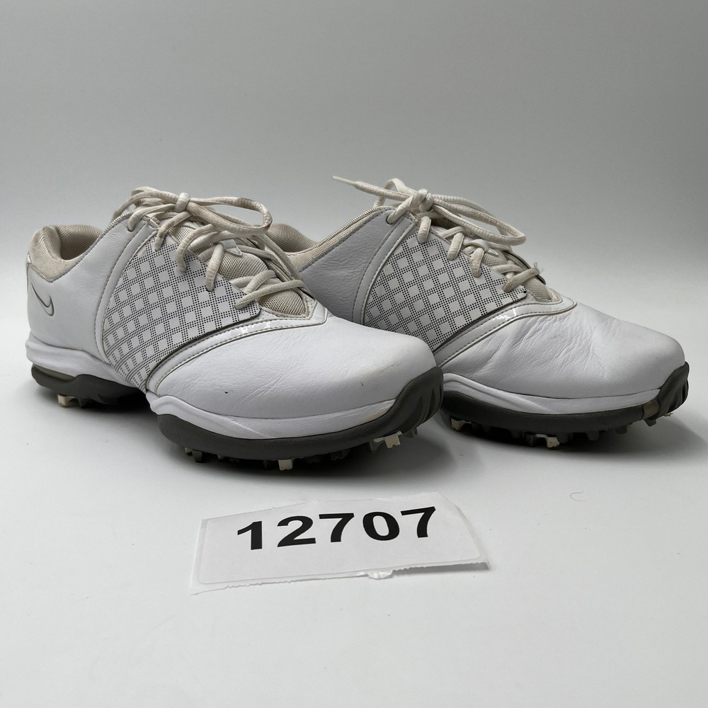 Nike Air Embellish 418379-101 Sneakers Womens 8 White Gray Leather Golf Shoes